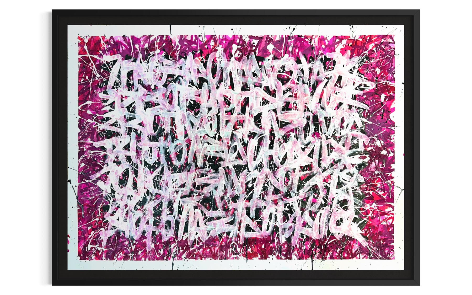 Encrage collection framed artwork by Nicolas Herbé with strong magenta tones.