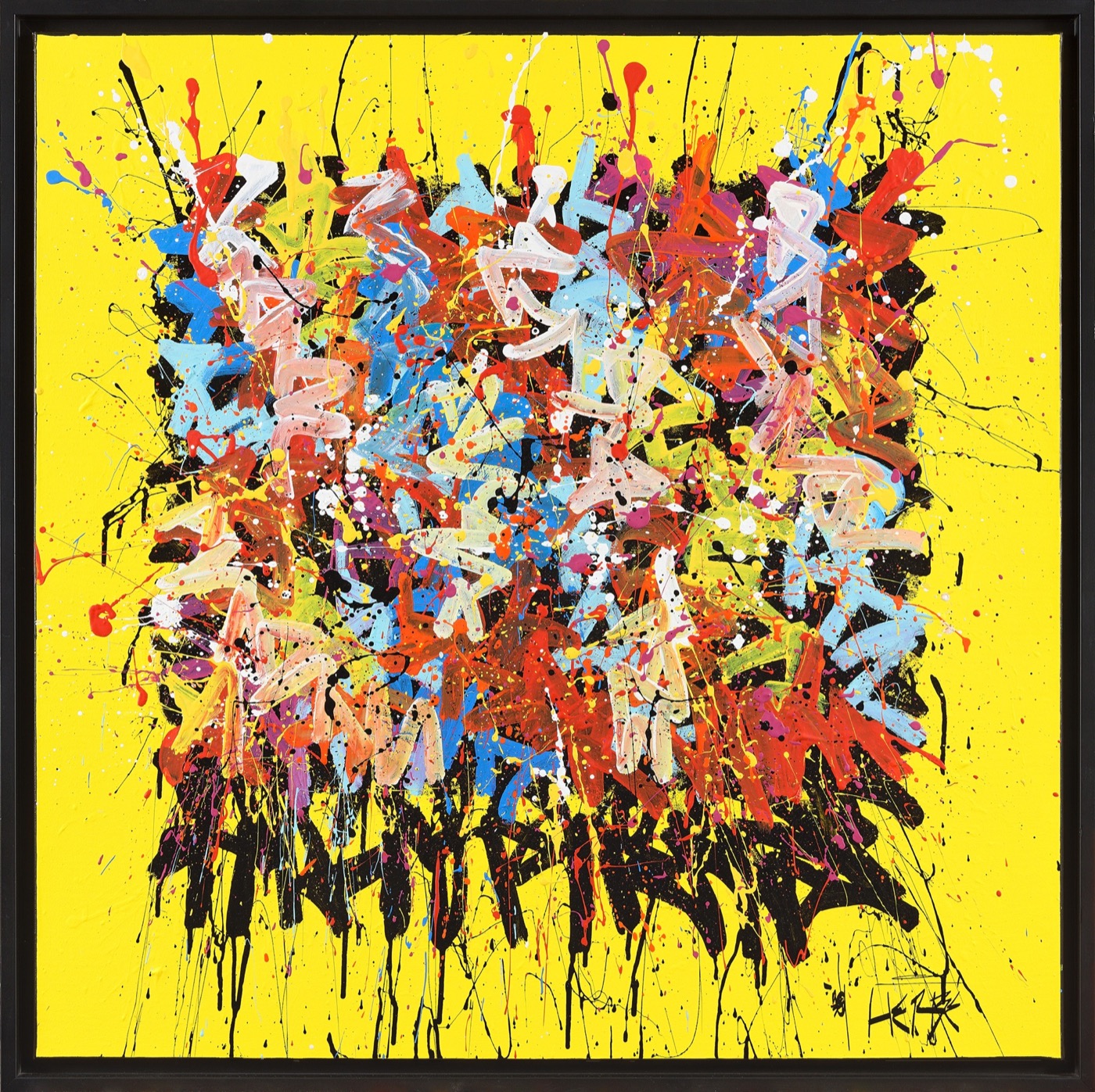 Intention collection artwork by Nicolas Herbé on a bright yellow ground.